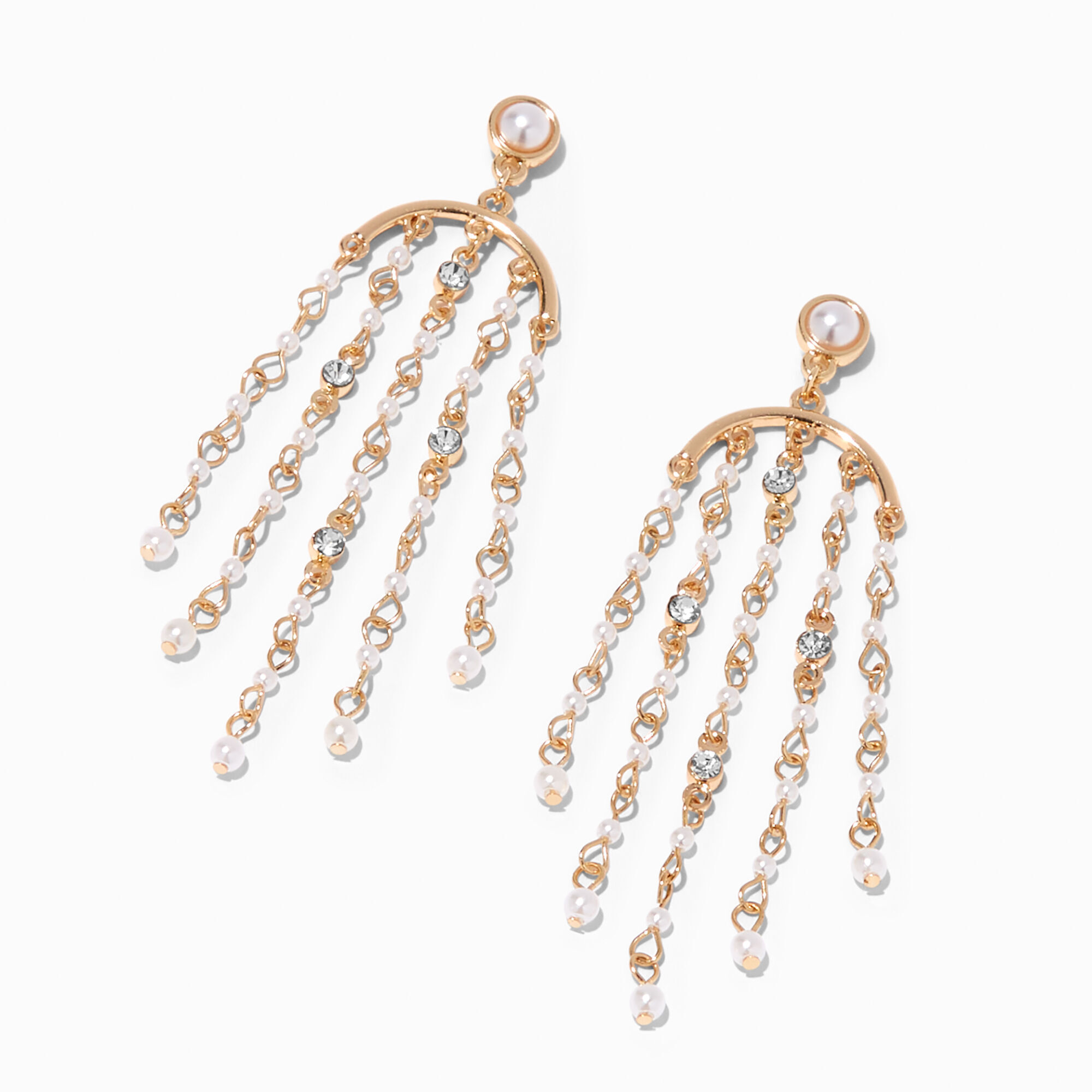 Faux pearl chandelier earrings sale