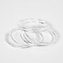 Silver Textured Bangle Bracelets - 8 Pack,