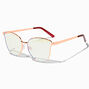 Solar Blue Light Reducing Rose Gold Metal Clear Lens Frames,