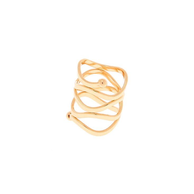 Gold Twist Wrap Ring,