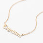 Gold Gothic Zodiac Pendant Necklace - Capricorn,
