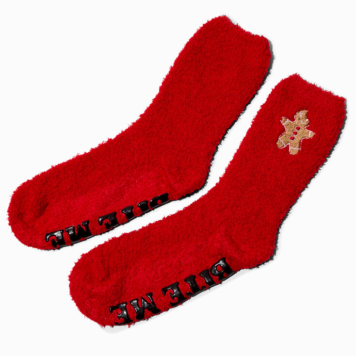 Gingerbread &quot;Bite Me&quot; Cozy Socks,