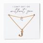 Bridesmaid Multi Strand Initial Pendant Necklace - J,
