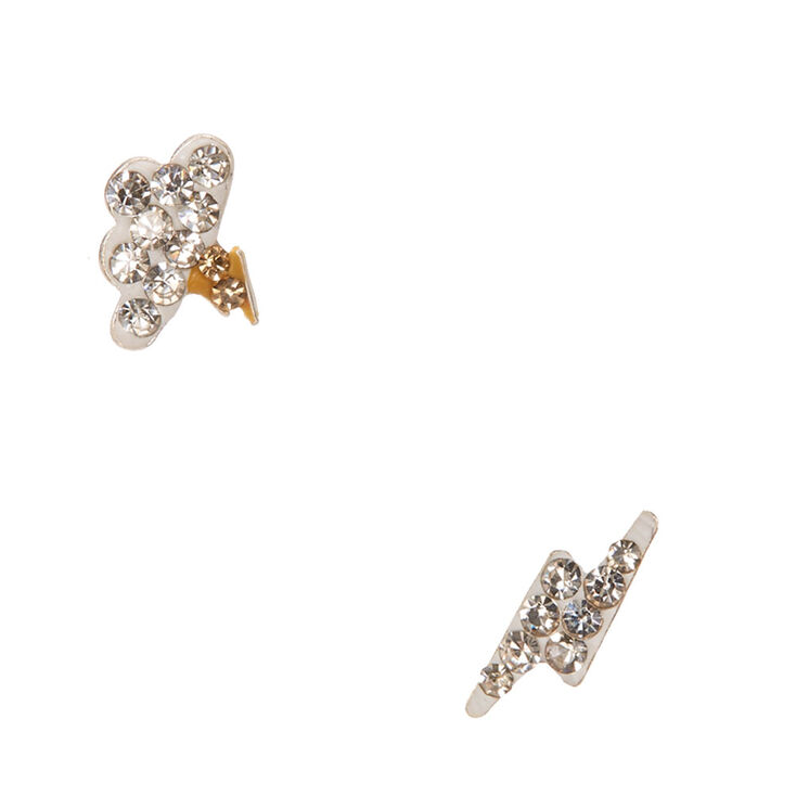 925 Sterling Silver Crystal Storm Earrings,