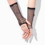 Gothic Cross Black Fishnet Fingerless Gloves,