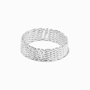 Silver Woven Mesh Ring,