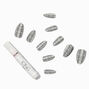 Black &amp; White Snakeskin Vegan Faux Nail Set - 24 Pack,