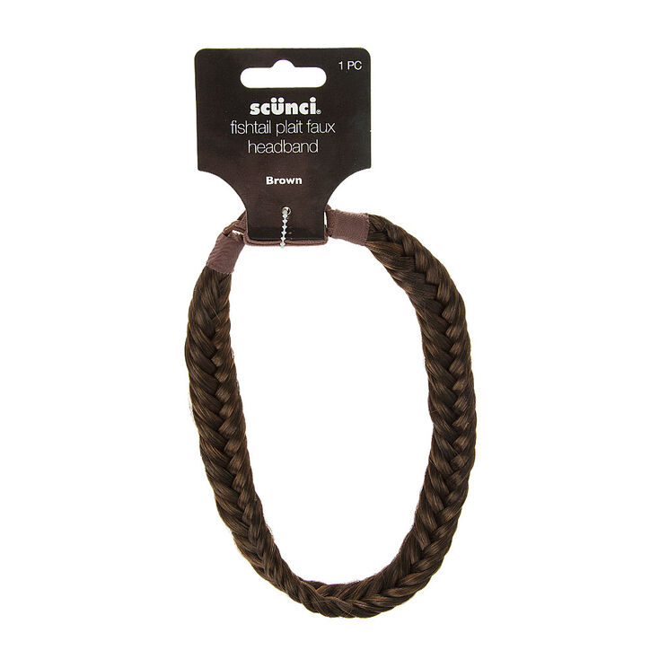 Brunette Fishtail Plait Faux Headband