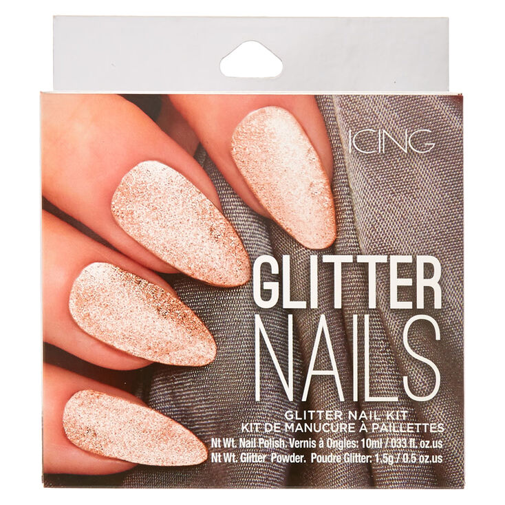 Rose Gold Glitter Nail Kit,
