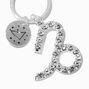 Capricorn Mystical Gem Silver Zodiac Keychain,