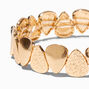 Gold-tone Textured Teardrop Extended Length Stretch Bracelet,