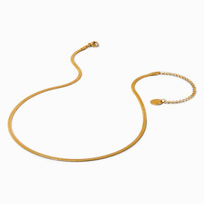 Gold-tone Stainless Steel 4MM Snake Chain Necklace,