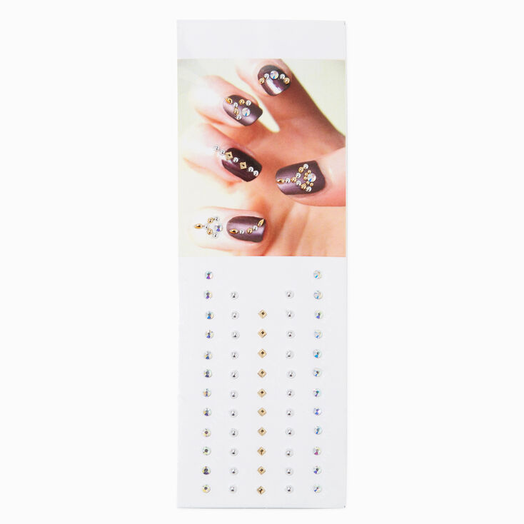 Silver &amp; Gold Circle Nail Gem Pack,