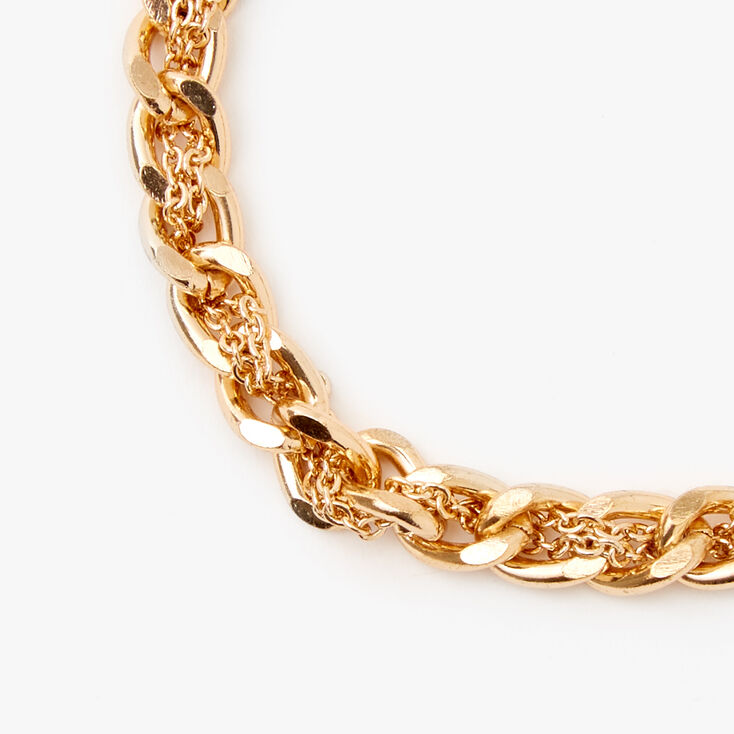 Gold Braided Chain Link Bracelet,