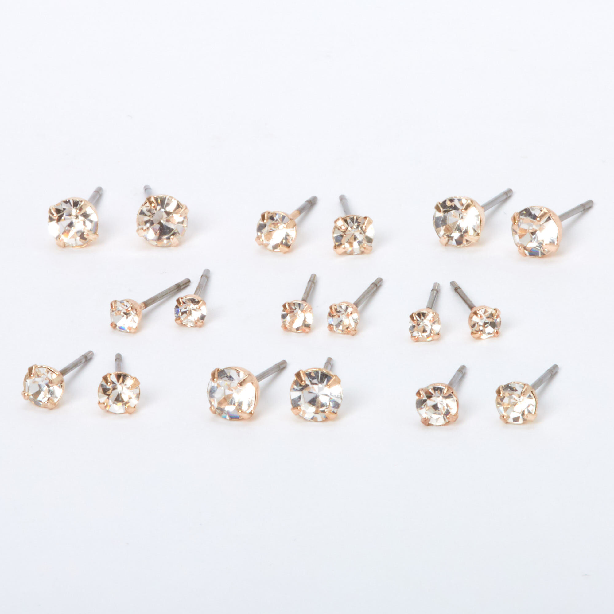 Rose gold outlet crystal stud earrings
