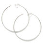 Silver 60MM Glitter Edge Clip On Hoop Earrings,