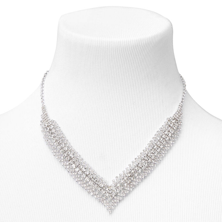 Silver Rhinestone Teardrop Jewelry Set &#40;2 Pack&#41;,