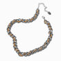 Mixed Metal Weaved Chain Necklace ,