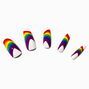 Rainbow Swirl XL Coffin Vegan Faux Nail Set - 24 Pack,