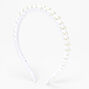 Fabric Wrapped Pearl Headband - White,
