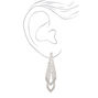 Silver Rhinestone 3&quot; Double Arrow Drop Earrings,