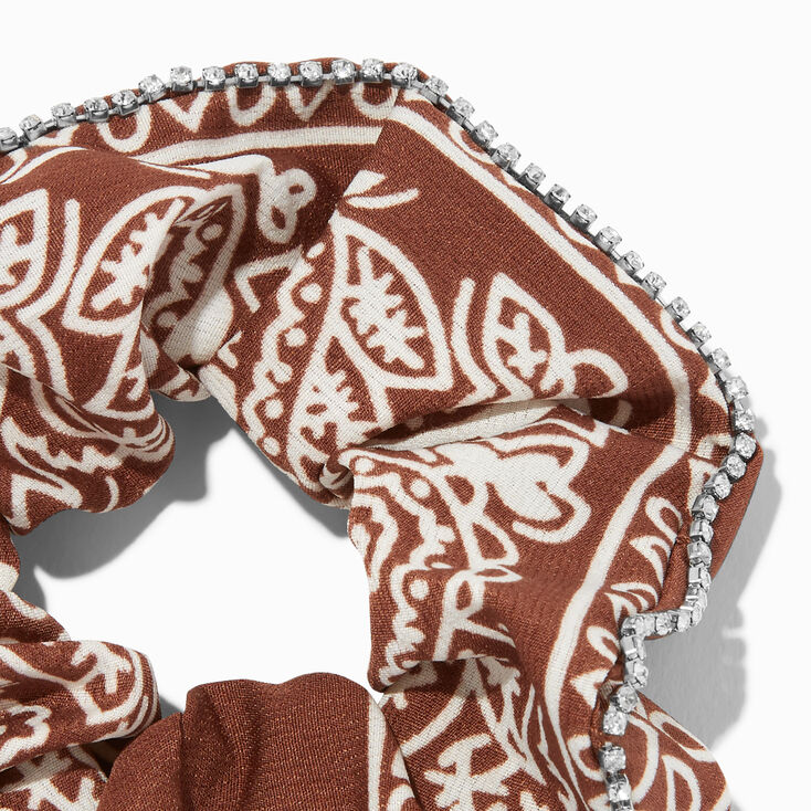 Brown Bling Fringe Hair Scrunchie,