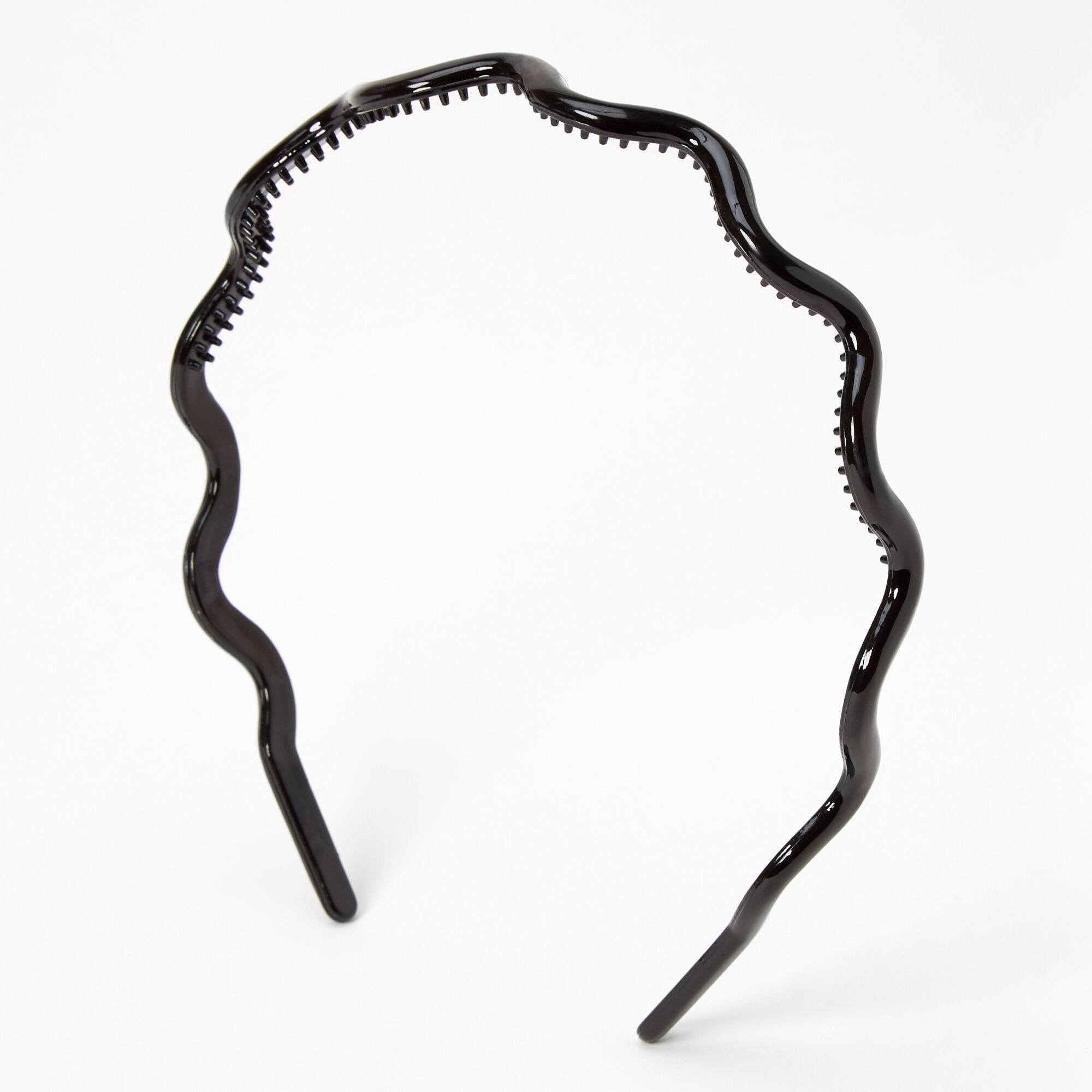 Solid Wave Spiked Headband Black