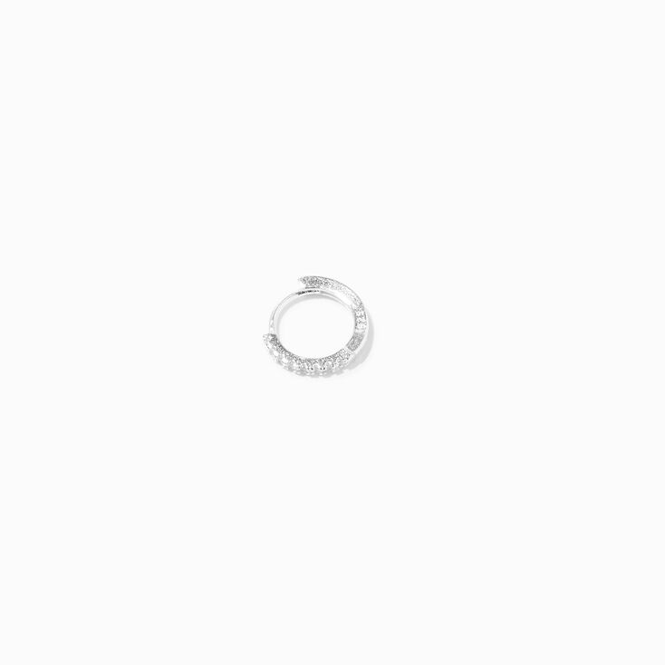 Sterling Silver 20G Cartilage Crystal Hoop Earring,