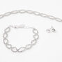 Silver Infinity Choker Necklace, Bracelet, &amp; Earring Set - 3 Pack,