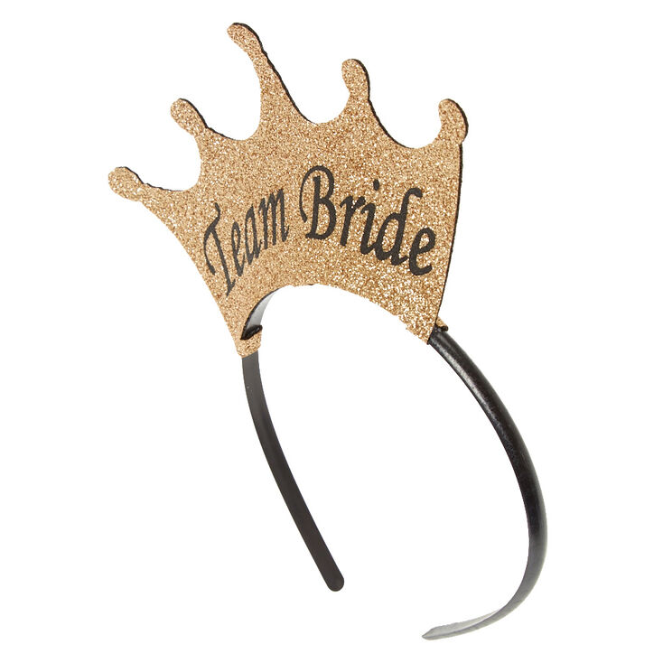 Gold Team Bride Crown Headbands - 5 Pack,