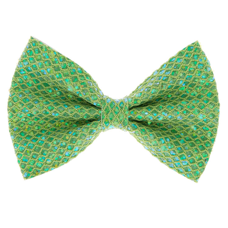 Mermaid Shine Hair Bow Clip - Lime Green,