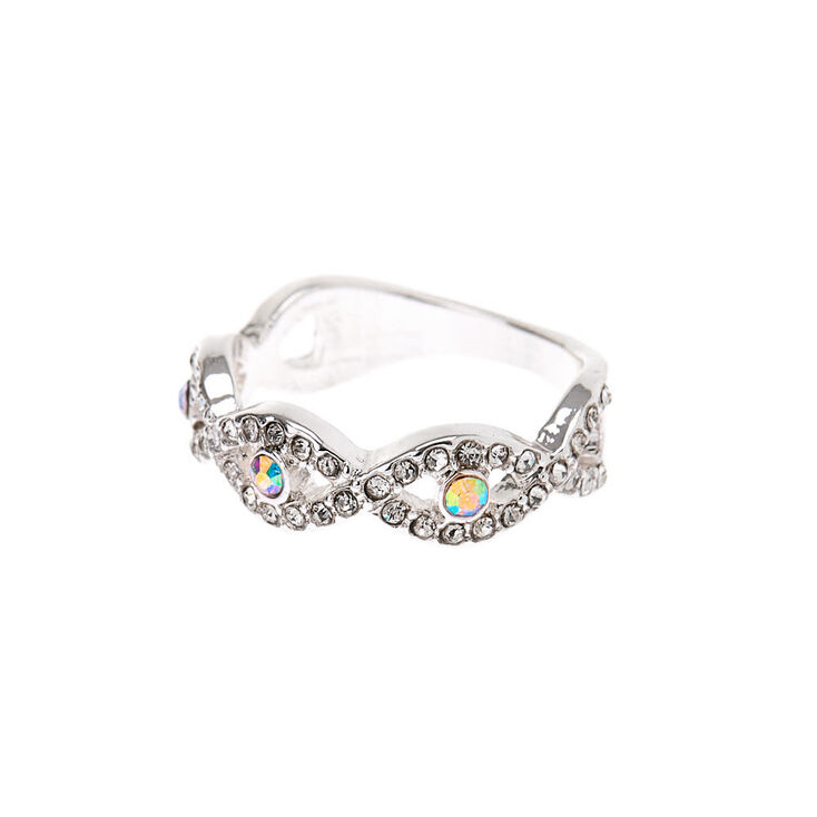 Silver Embellished Eye Ring,