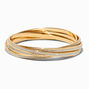 Gold-tone 5-in-1 Glitter Bangle Bracelet,