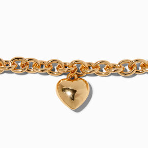 Gold-tone Heart Chain Bracelet,