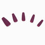 Matte Burgundy Squareletto Vegan Faux Nail Set - 24 Pack,