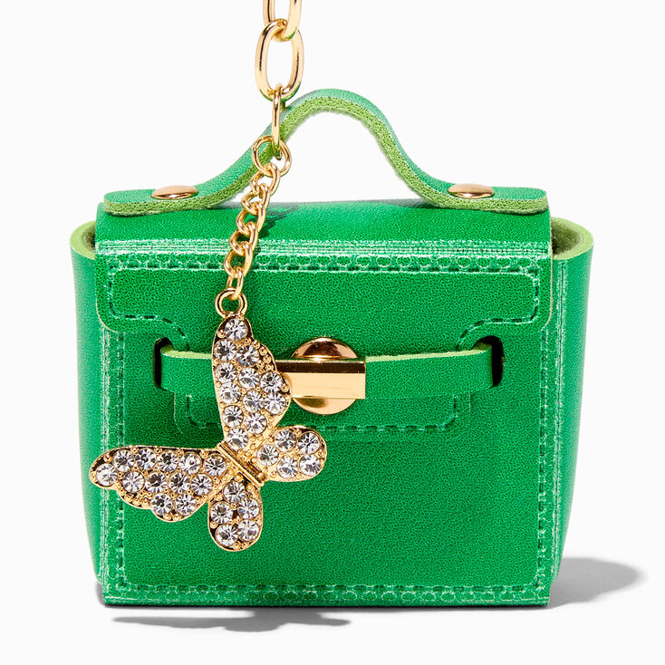 Butterfly Charm Green Purse Keychain,