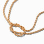 Gold-tone Twisted Double Rope Knot Multi-Strand Necklace,