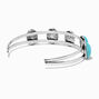 Silver-tone Turquoise Stones Cuff Bracelet,
