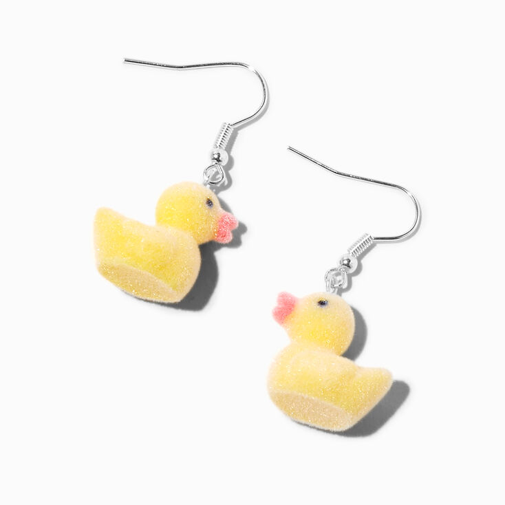 Fuzzy Rubber Duck 0.5&quot; Drop Earrings,