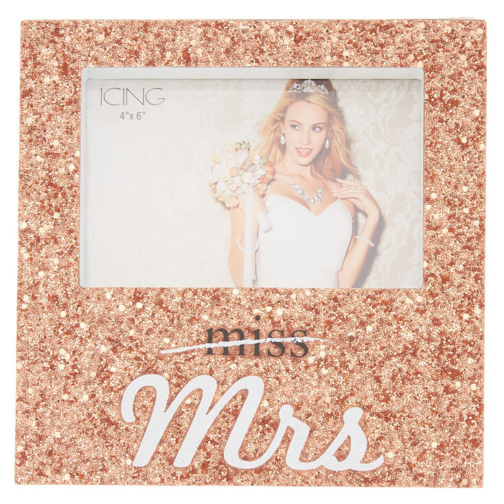 Miss To Mrs. Glitter Photo Frame - Rose Gold,