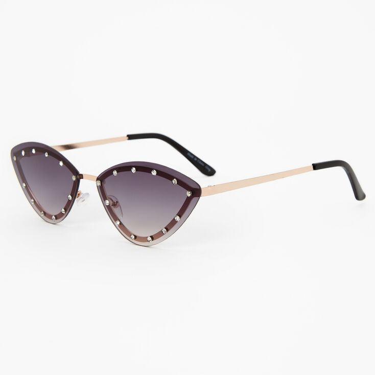 Crystal Studded Cat Eye Sunglasses,