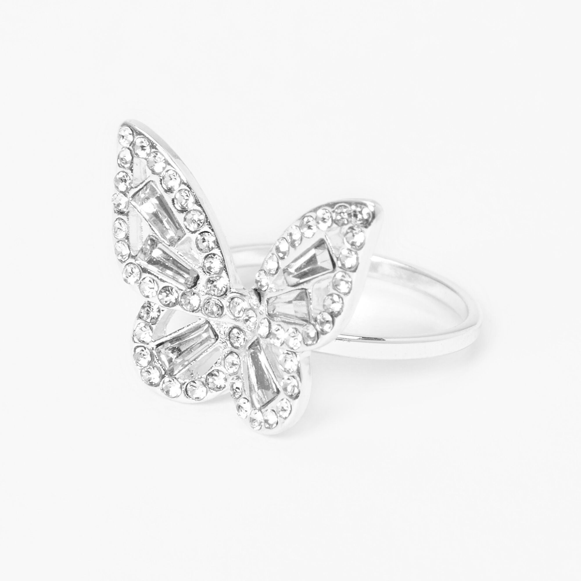 Crystal butterfly ring online