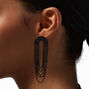 Black Rhinestone Lasso 3&quot; Drop Earrings,
