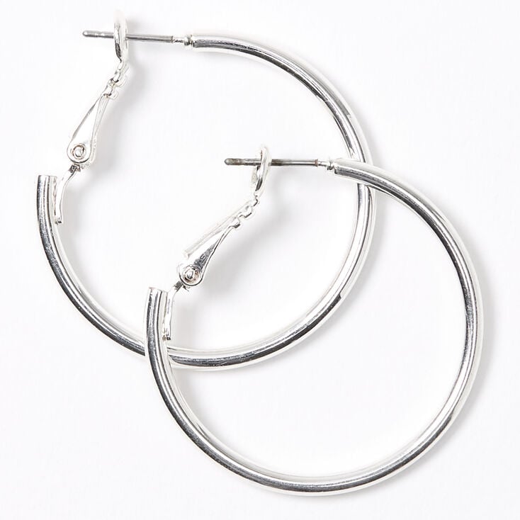 Small Silver Hoop Earrings,