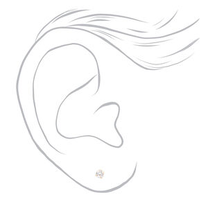 14kt Yellow Gold 3mm CZ Ear Piercing Kit with Rapid&trade; After Care Cleanser,