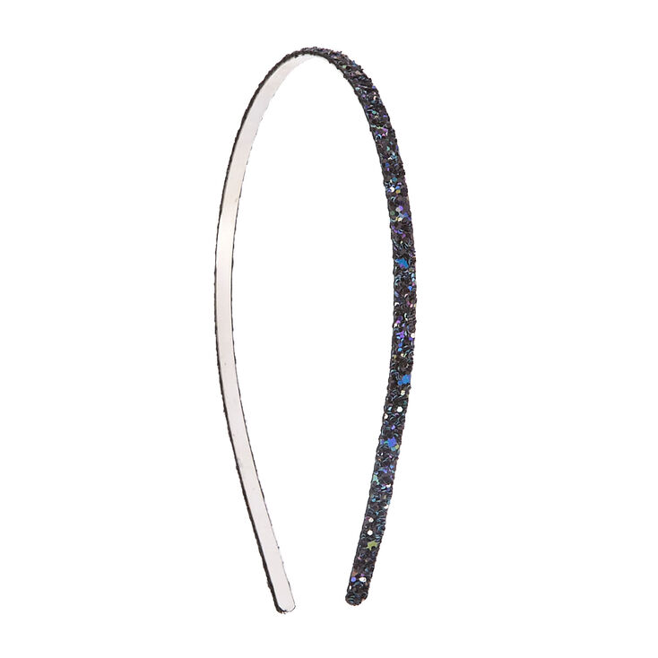 Skinny Black Glitter Headband,
