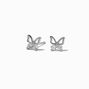 Cubic Zirconia Butterfly Outline Stud Earrings,