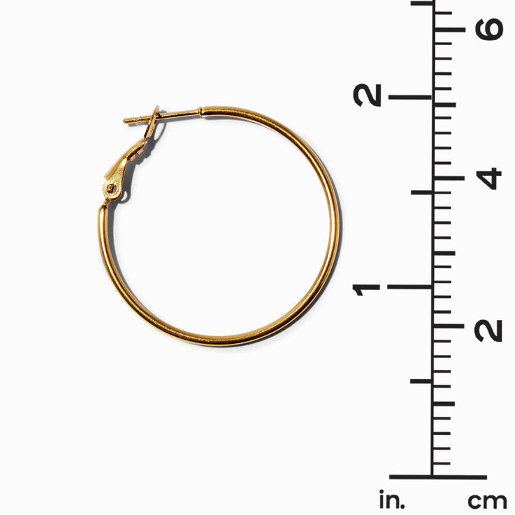 Gold-tone Stainless Steel 30MM Hoop Earrings,