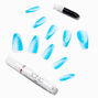 Blue Shadow French Squareletto Vegan Faux Nail Set - 24 Pack,