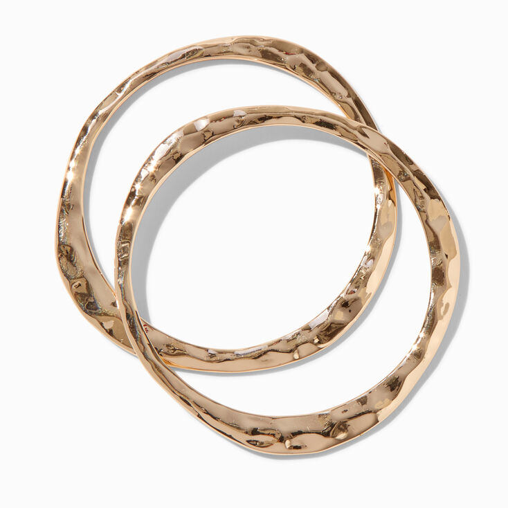 Gold-tone Hammered Bangle Bracelet ,